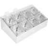 Kaupallinen mausteteline, sisältää 8xGN1/6-100mm astiaa ja kääntökannet | Adexa CHD08BPCFL