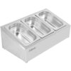 Kaupallinen mausteteline, sisältää 3xGN1/4-100mm astiat kannella ruostumaton teräs | Adexa CHE03A