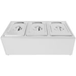 Kaupallinen mausteteline, sisältää 3xGN1/4-100mm astiat kannella ruostumaton teräs | Adexa CHE03A - Image 2