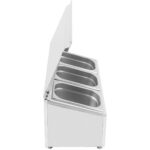 Kaupallinen mausteteline kannella, mukanaan 3xGN1/4-150mm säiliöt, ruostumatonta terästä | Adexa CHE03ADFL - Image 2