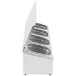 Kaupallinen mausteteline kannella, sisältää 4xGN1/4-100mm astiat ruostumatonta terästä | Adexa CHE04AFL - Image 4