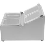 Kaupallinen Kastikepidike sisältäen 4 x GN1/6-100 mm astiat ja kääntökannet | Adexa CHRLF04B1 - Image 3