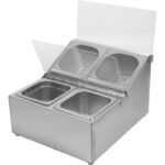 Kaupallinen Kastikepidike sisältäen 4 x GN1/6-100 mm astiat ja kääntökannet | Adexa CHRLF04B1