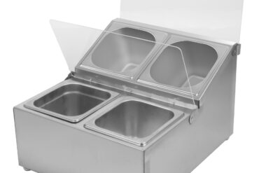 Kaupallinen Kastikepidike sisältäen 4 x GN1/6-100 mm astiat ja kääntökannet | Adexa CHRLF04B1