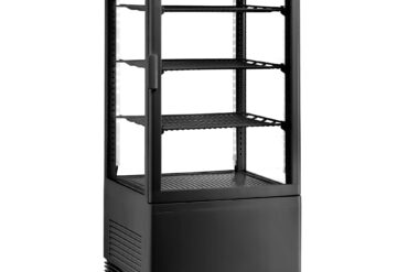 Työtasolle asetettava näyttöjääkaappi 78 litraa 3 hyllyä Musta 1 tasainen ovi | Adexa CL78B