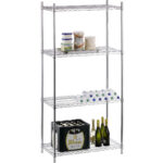 Ammattikäyttöinen hyllystö 4-tasoa 1000kg 900x450x1800mm kromilanka | Adexa WH9045180A4C