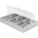 Rullattava Näyttökaappi 3xGN1/3 Ruostumatonta terästä | Adexa CRD3