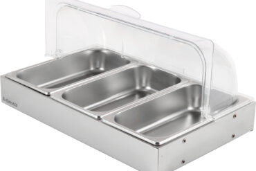 Rullattava Näyttökaappi 3xGN1/3 Ruostumatonta terästä | Adexa CRD3