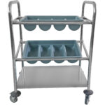 Aterimet & Tarjotinteline 2 tarjotinta & Alahylly 570x350x860mm | Adexa CTT2 - Image 2