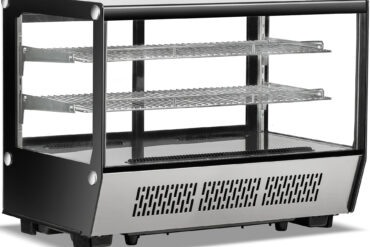 Näyttöjääkaappi 160 litraa 2 hyllyä Musta & Ruostumaton teräs Tasainen etuosa | Adexa CW160B