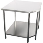 Kaupallinen ruostumattomasta teräksestä valmistettu kulmatyöpöytä roiskesuojalla 900x900x700x700x900mm | Adexa CWTB1070SB - Image 3