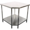 Kaupallinen työpöytä kulmayksikkö Ruostumaton teräs 900x900x600x600x900mm Alahylly | Adexa CWT1060R