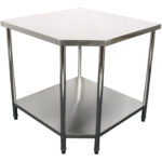 Kaupallinen työpöytä kulmayksikkö Ruostumaton teräs 900x900x600x600x900mm Alahylly | Adexa CWT1060R