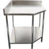 Kaupallinen työpöydän kulmayksikkö Ruostumaton teräs 900x900x600x600x900/1000mm Ylösnousu Alahylly | Adexa CWT1060RB - Image 4