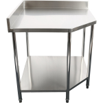 Ammattilainen kulmatyöpöytä ruostumatonta terästä 900x900x600x600x900/1000mm yläreuna alahylly | Adexa CWT1060RB - Image 2