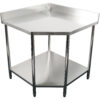 Kaupallinen työpöydän kulmayksikkö Ruostumaton teräs 900x900x600x600x900/1000mm Ylösnousu Alahylly | Adexa CWT1060RB