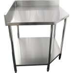 Ammattilainen kulmatyöpöytä ruostumatonta terästä 900x900x600x600x900/1000mm yläreuna alahylly | Adexa CWT1060RB - Image 3