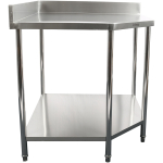 Ammattilainen kulmatyöpöytä ruostumatonta terästä 900x900x600x600x900/1000mm yläreuna alahylly | Adexa CWT1060RB - Image 4