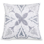 Tyynynpäällinen 50x50cm Valkoinen harmaalla kuviolla | Siexa DPC50501