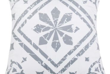 Tyynynpäällinen 50x50cm Valkoinen harmaalla painatuksella | Siexa DPC50503