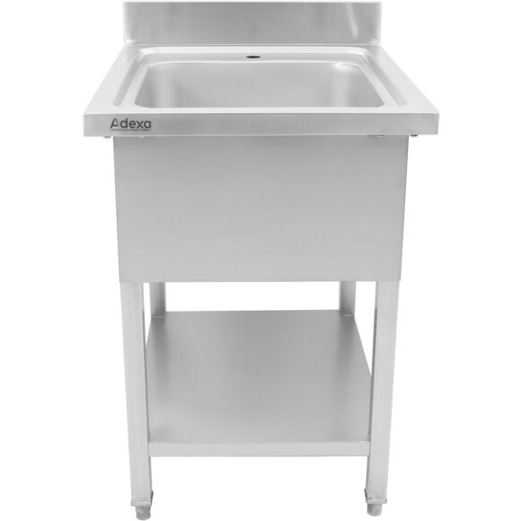 Kaupallinen pesuallas Ruostumaton teräs 800x600x900mm 1 allas roiskesuoja | Adexa YLS86BM1 - Image 2