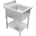 Kaupallinen Pesuallas Ruostumaton teräs 800x700x900mm 1 kulho Roiskesuoja | Adexa YLS87BM1