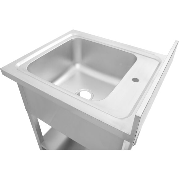 Kaupallinen pesuallas Ruostumaton teräs 800x600x900mm 1 allas roiskesuoja | Adexa YLS86BM1 - Image 3