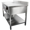 Kaupallinen Pesuallas Ruostumaton teräs 1200x600x900mm 1 allas vasemmalla 1 laatikko Roiskesuoja | Adexa DSA120601DL - Image 2