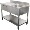 Kaupallinen pesuallas ruostumaton teräs 1200x700x900mm 1 allas oikealla 1 laatikko roiskesuoja | Adexa DSA120701DR - Image 7