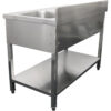 Kaupallinen pesuallas ruostumaton teräs 1200x700x900mm 1 allas oikealla 1 laatikko roiskesuoja | Adexa DSA120701DR - Image 3