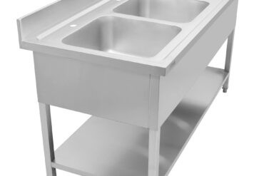 Kaupallinen pesuallas ruostumatonta terästä 1800x700x900mm 3 allasta roiskesuoja | Adexa DSA345