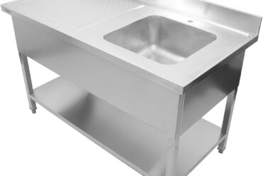 Kaupallinen pesuallas Ruostumaton teräs 1200x700x900mm 1 allas oikea roiskesuoja | Adexa YLS127BR1