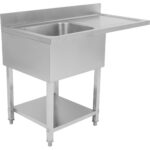 Kaupallinen astianpesualtaan 1 kulho Vasemman alahyllyn roiskesuoja 1200x700x927mm | Adexa DSB1270L - Image 2