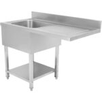 Kaupallinen astianpesualtaan 1 kulho Vasemman alahyllyn roiskesuoja 1200x700x927mm | Adexa DSB1270L