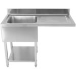 Kaupallinen astianpesualtaan 1 kulho Vasemman alahyllyn roiskesuoja 1200x700x927mm | Adexa DSB1270L - Image 5