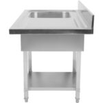 Kaupallinen astianpesualtaan 1 kulho Vasemman alahyllyn roiskesuoja 1200x700x927mm | Adexa DSB1270L - Image 3