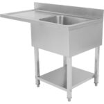 Kaupallinen tiskiallas astianpesukoneille 1 allas Oikea Alahylly Taustalevy 1200x700x927mm | Adexa DSB1270R - Image 4