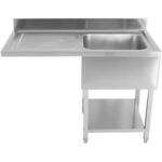 Kaupallinen tiskiallas astianpesukoneille 1 allas Oikea Alahylly Taustalevy 1200x700x927mm | Adexa DSB1270R - Image 8