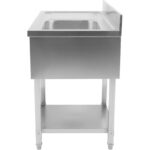 Kaupallinen tiskiallas astianpesukoneille 1 allas Oikea Alahylly Taustalevy 1200x700x927mm | Adexa DSB1270R - Image 6