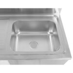 Kaupallinen tiskiallas astianpesukoneille 1 allas Oikea Alahylly Taustalevy 1200x700x927mm | Adexa DSB1270R - Image 3