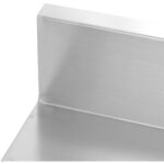 Kaupallinen työpöytä ruostumattomasta teräksestä 3 tasoa roiskesuojalla, neliönmuotoiset jalat 1500x600x900mm | Adexa DW3T15060B - Image 2