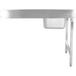 Lastauspöytä Vasemmalla puolella 1200x650x850mm Pesualtaalla Takaseinämällä Ruostumaton teräs | Adexa DWITA1265L - Image 2
