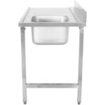 Kuivauspöytä oikea puoli 1200x650x850mm Altaalla ja roiskesuojalla Ruostumaton teräs | Adexa DWITA1265R - Image 3