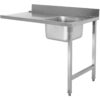 Lastaustaso oikea puoli 1200x650x850mm Altaalla ja roiskesuojalla Ruostumaton teräs | Adexa DWITA1265R