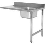 Kuivauspöytä oikea puoli 1200x650x850mm Altaalla ja roiskesuojalla Ruostumaton teräs | Adexa DWITA1265R