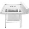 Lastauspöytä Vasemmalle puolelle 1400x650x850mm Pesualtaalla Jäteaukolla Roiskesuojalla Ruostumatonta terästä | Adexa DWITC1465R - Image 7