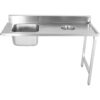 Lastauspöytä oikea puoli 1400x650x850mm Altaalla Jätereikällä Roiskesuojalla Ruostumaton teräs | Adexa DWITC1465L - Image 4