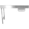 Lastauspöytä oikea puoli 1400x650x850mm Altaalla Jätereikällä Roiskesuojalla Ruostumaton teräs | Adexa DWITC1465L - Image 6