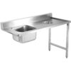 Lastauspöytä oikea puoli 1400x650x850mm Altaalla Jätereikällä Roiskesuojalla Ruostumaton teräs | Adexa DWITC1465L