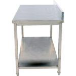 Premium Kaupallinen Työpöytä Ruostumatonta Terästä Pohjahylly Korotusreunalla 800x700x900/1000mm | Adexa DWT8070 - Image 2